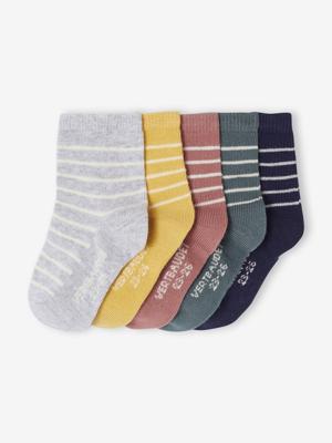 Set van 5 paar sokken voor babyjongens marineblauw