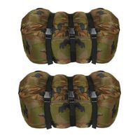 Set van 2x stuks warme 1 persoons mummie slaapzakken met camouflage print 210 x 80 cm