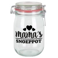 Bellatio Decorations Cadeau voorraadpot/snoeppot - mama - glas - 11 x 11 cm - 1 liter - Moederdag   -