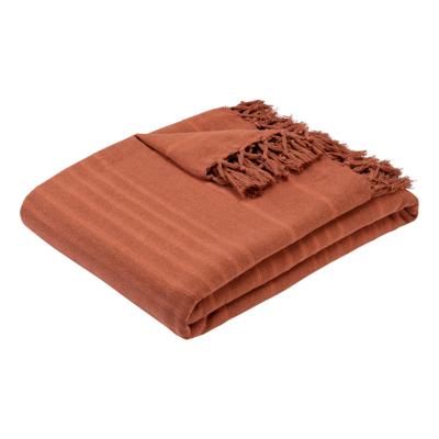 Atmosphera Plaid - terracotta - 230 x 250 cm - katoen - met franjes - kleed - dekentje