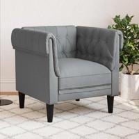 Chesterfield Bank Stoel Lichtgrijs 78.5 x 74.5 x 74.5 cm Stof Chesterfield Bank Stoel Lichtgrijs 78.5 x 74.5 x 74.5 cm Stof