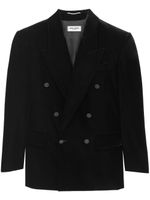 Saint Laurent Fluwelen blazer met dubbele rij knopen - Zwart - thumbnail
