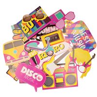 Foto prop disco/eighties party thema set - op stokjes - 30-delig   -