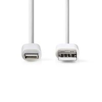 Nedis Lightning Kabel | Apple Lightning 8- Pins naar USB-A Male | 2 m | Wit | 1 stuks - CCGB39300WT20 CCGB39300WT20 - thumbnail