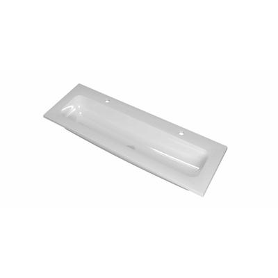 INK Reflekt Wastafel Polystone Centraal met 2 Kraangaten - 1200x400x15 mm - Glans Wit
