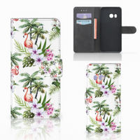 HTC U11 Telefoonhoesje met Pasjes Flamingo Palms - thumbnail