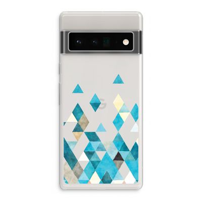 Gekleurde driehoekjes blauw: Google Pixel 6 Pro Transparant Hoesje