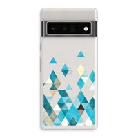 Gekleurde driehoekjes blauw: Google Pixel 6 Pro Transparant Hoesje