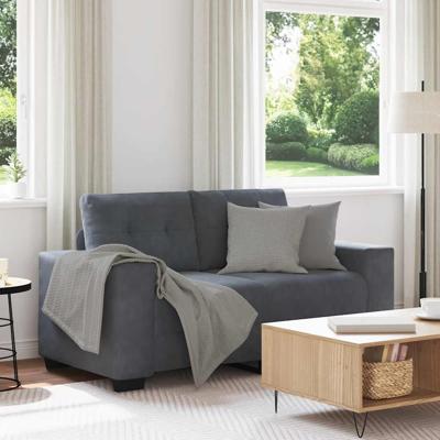 Loveseat bank 120 cm fluweel donkergrijs