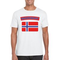 T-shirt met Noorse vlag wit heren - thumbnail