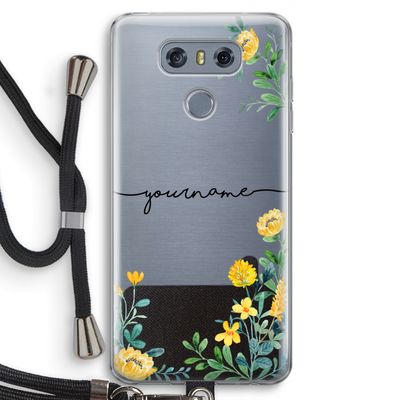 Gele bloemen: LG G6 Transparant Hoesje met koord