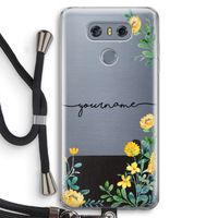 Gele bloemen: LG G6 Transparant Hoesje met koord