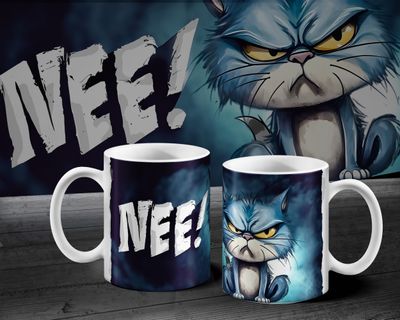 Beker - grumpy cat zegt NEE!