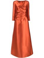 Alberta Ferretti robe longue à fini satiné - Orange