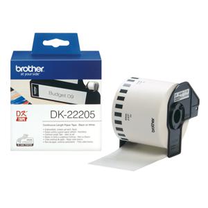 Brother DK-22205 Rol met etiketten 62 mm x 30.48 m Papier Wit 1 stuk(s) Permanent hechtend DK22205 Universele etiketten