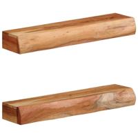 Wandschappen 2 st 60x17x8 cm massief acaciahout