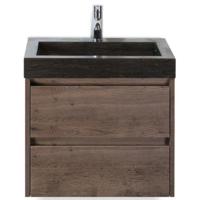 Dante Badmeubelset 60 cm - Tabacco - Wastafel Hardsteen Wit Lucca