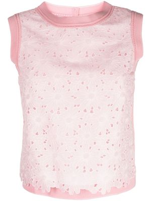 SHIATZY CHEN haut en coton à détail de dentelle - Rose