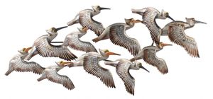 Wanddecoratie pelikanen van metaal