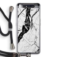 Witte marmer 2: Samsung Galaxy A80 Transparant Hoesje met koord