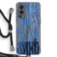 Blauwe nerven: OnePlus Nord 2 5G Transparant Hoesje met koord