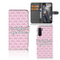 OnePlus Nord Portemonnee Hoesje Flowers Pink DTMP