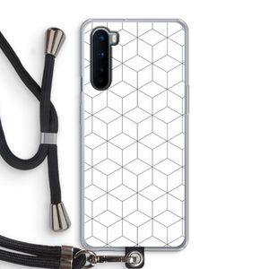Zwart-witte kubussen: OnePlus Nord Transparant Hoesje met koord