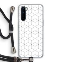 Zwart-witte kubussen: OnePlus Nord Transparant Hoesje met koord