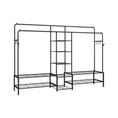 Kledingrek met planken en kledingstang, 195B cm