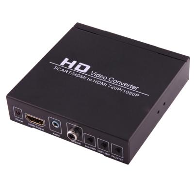NEWKENG NK-8S SCART + HDMI naar HDMI-720P / 1080P HD Video Adapter Scaler convertordoos