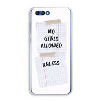 No Girls Allowed Unless: Honor 10 Transparant Hoesje