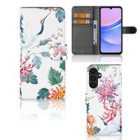 Samsung Galaxy A15 | Telefoonhoesje | Met pasjeshouder | Bird Flowers