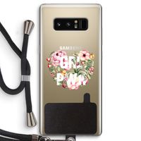 GRL PWR Flower: Samsung Galaxy Note 8 Transparant Hoesje met koord
