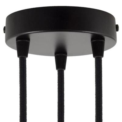 Plafondkap zwart 3 uitgangen 120mm