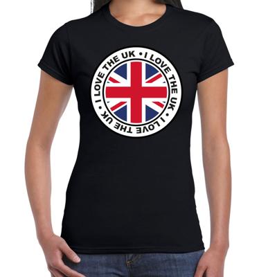 Verkleed T-shirt voor dames - UK - zwart - supporter - themafeest