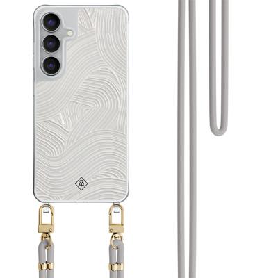 Samsung Galaxy S25 FE hoesje met grijs koord - Abstract waves