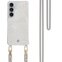 Samsung Galaxy S25 FE hoesje met grijs koord - Abstract waves