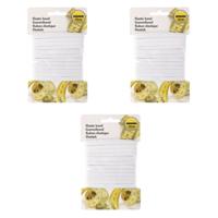 Elastiek band - 3x 10 meter - wit - breedte 5 mm