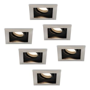 HOFTRONIC™ Set van 6 stuks Dimbare LED inbouwspot Durham 5 Watt 4000K neutraal wit Kantelbaar IP20