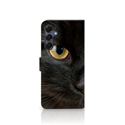 Samsung Galaxy A16 4G/5G | Telefoonhoesje | Met pasjeshouder | Zwarte Kat