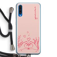 Love is in the air: Samsung Galaxy A50 Transparant Hoesje met koord