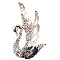 Vrouwen mode Swan Crystal invoegen boor broches (grijs)