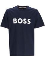 BOSS t-shirt en coton à logo imprimé - Bleu - thumbnail