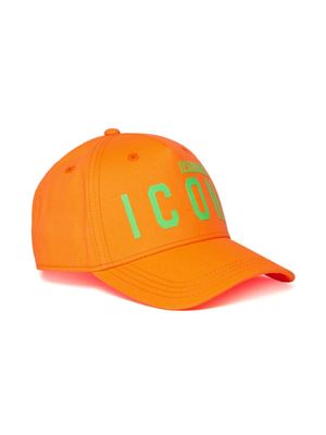 DSQUARED2 KIDS casquette en coton à logo appliqué - Orange