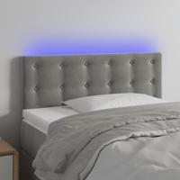 Hoofdbord LED 100x5x78/88 cm fluweel lichtgrijs