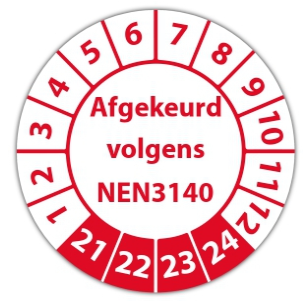 Keuringssticker Afgekeurd Volgens Nen Mm Stuks Op Rol