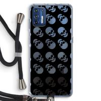 Musketon Skulls: Motorola Moto G9 Plus Transparant Hoesje met koord