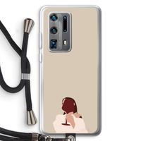 I drink wine: Huawei P40 Pro Plus Transparant Hoesje met koord