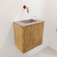 Toiletmeubel Mondiaz Joya Dlux | 40 cm | Meubelkleur Oak | Faye wastafel Saba Wasbak Midden | Zonder kraangat(en)