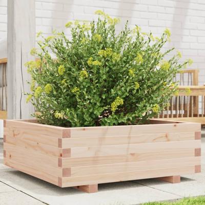 VidaXL Plantenbak 70x70x26,5 cm massief grenenhout
